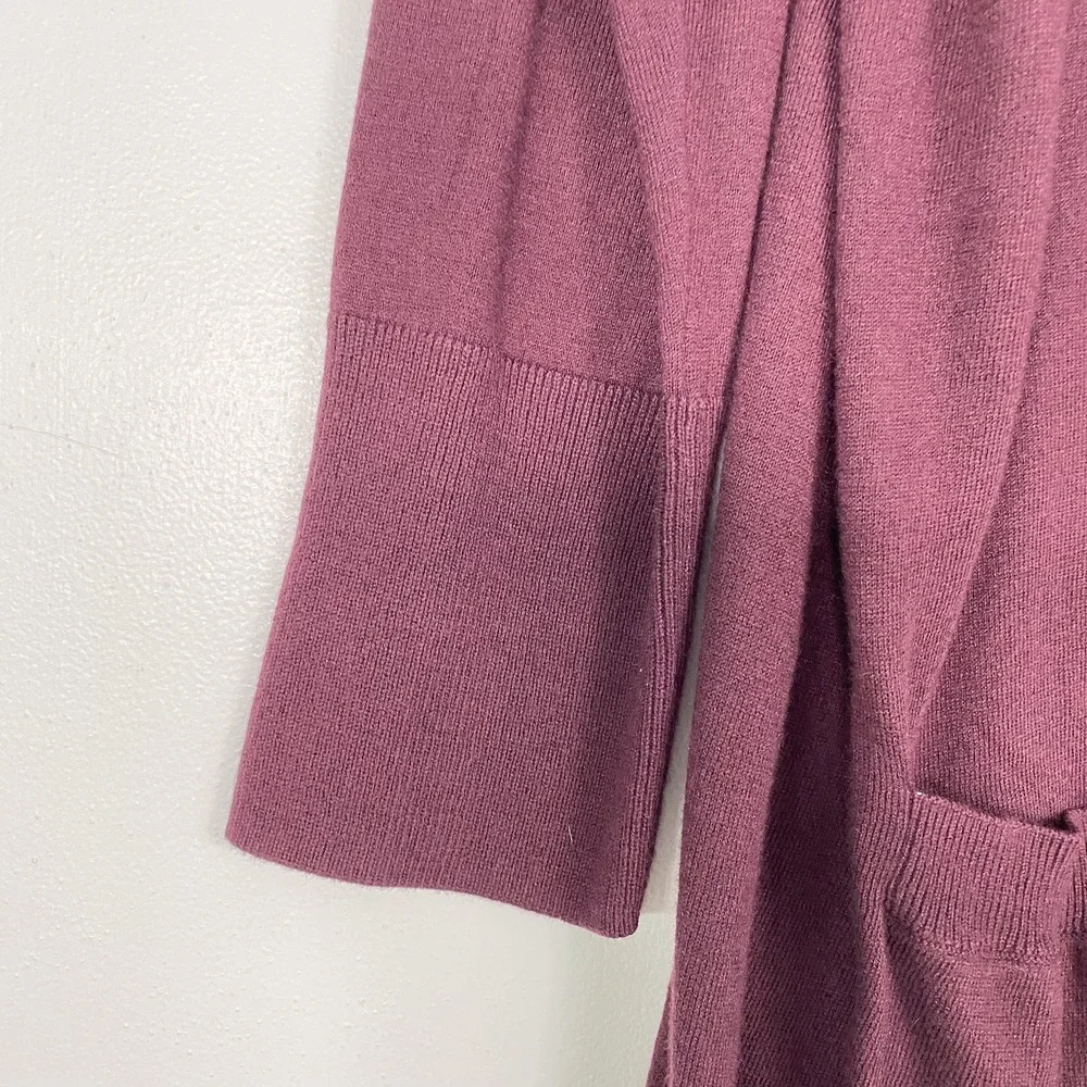 NWT Halogen‎ Cardigan Duster Sweater Womens 3X Burgundy Stem Open Front Pockets